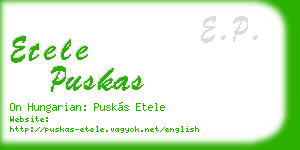 etele puskas business card